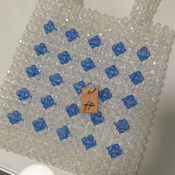 Crystal Beaded Handbag with Blue Accents - Picture 9 of 9